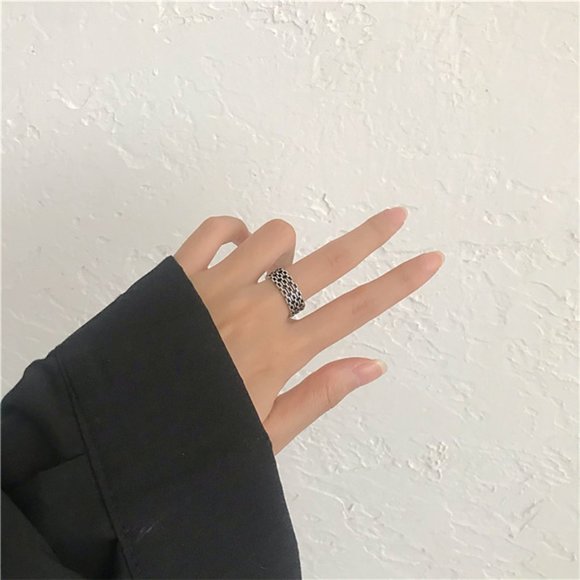 ♠️ NEW Retro Silver Ring Set of 2 - Picture 4 of 6